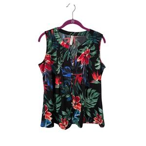 Tropical Hawaiian Fashion Sleeveless Top Medium